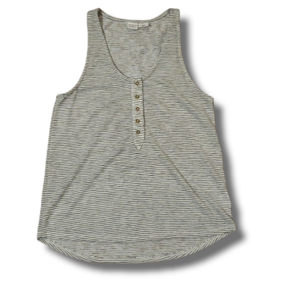Melrose & Market Black and White Striped Tank Top Size Small NWOT